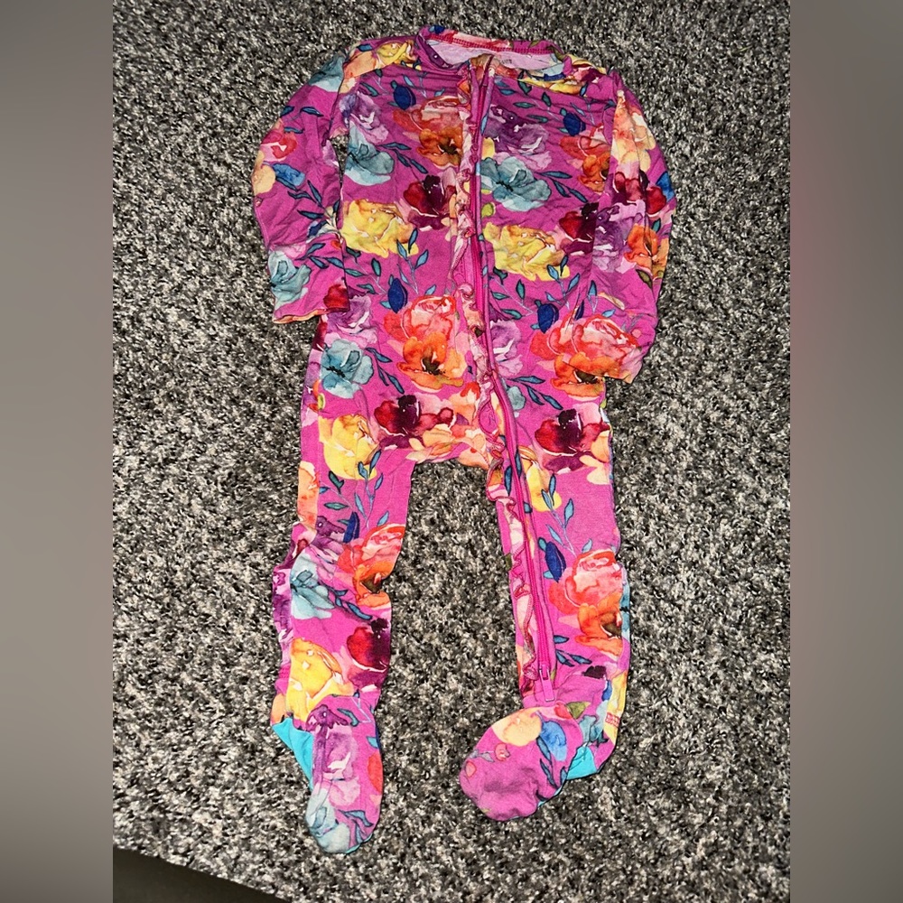 Posh Peanut Floral Ruffle Button Sleeper